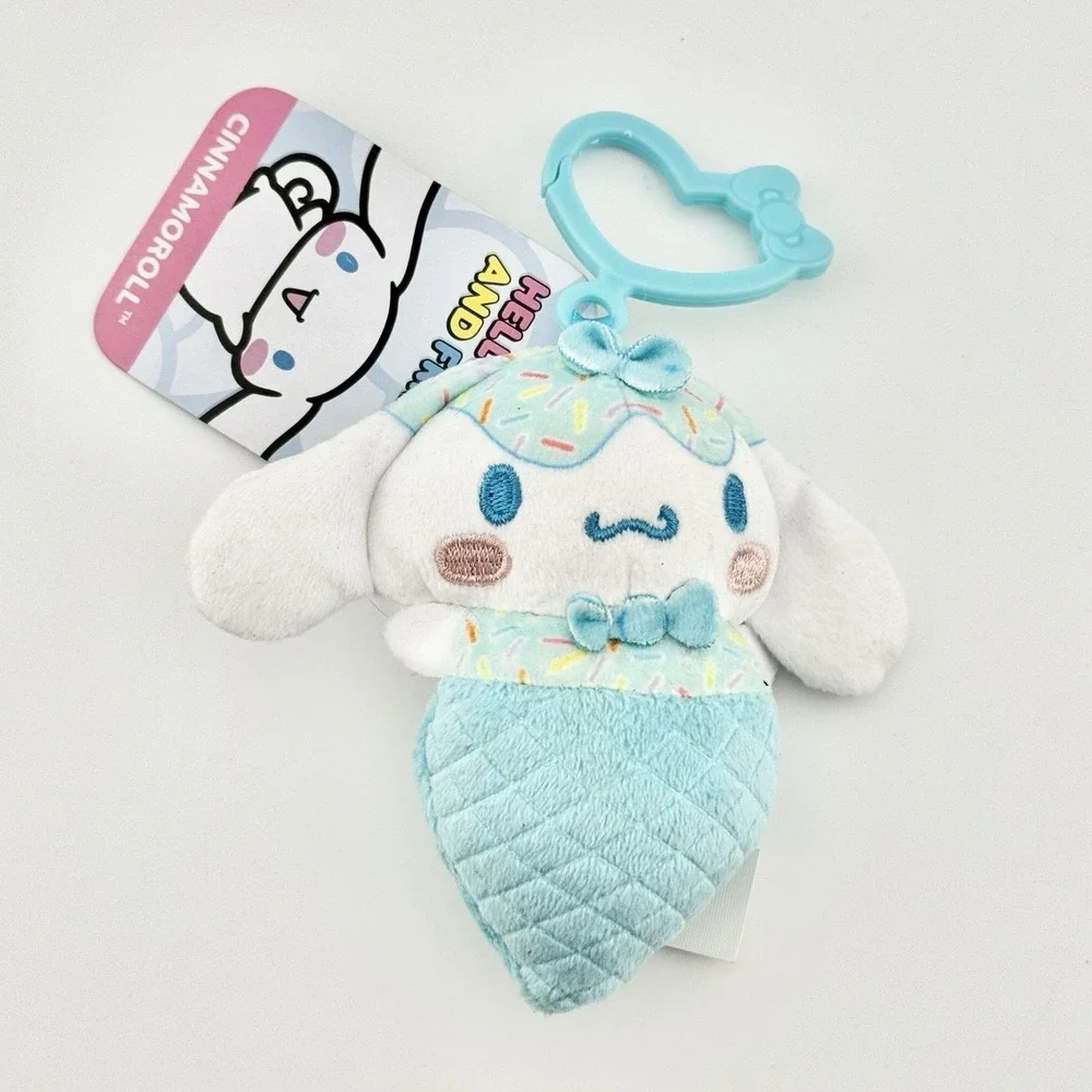 Hello Kitty + Friends Cinnamoroll Backpack Charm Plush Keychain Ice Cream NWT